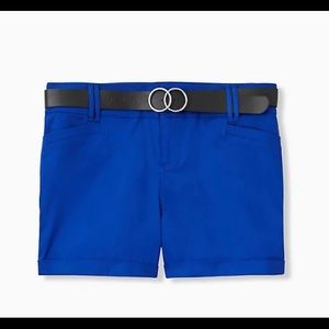 Torrid Belted Sateen Mid Short Electric Blue NWT